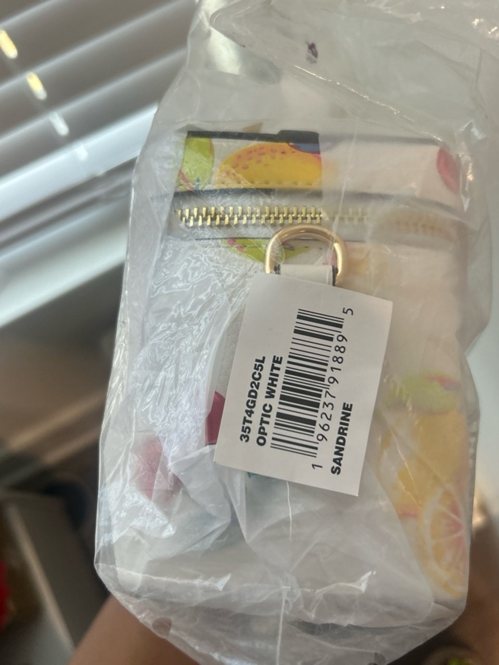 Michael Kors Mini Bag in Optic White with Citrus Accent